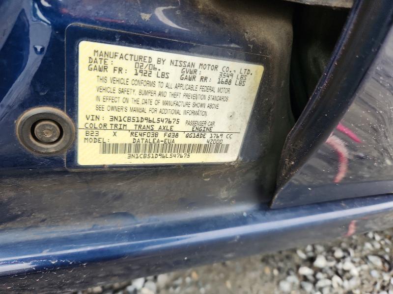 Aukcja sprzedaży 2006 Nissan Sentra, vin: 3N1CB51D96L547675, numer aukcji: 61656586