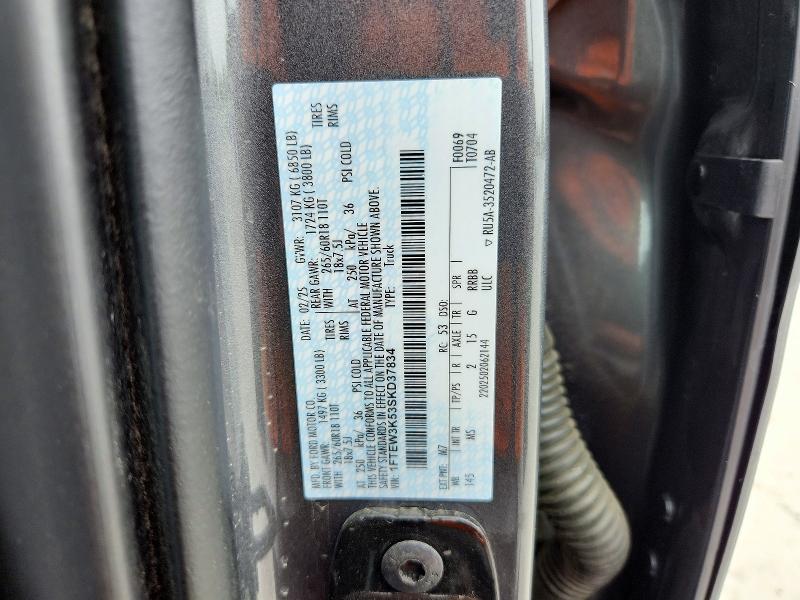 Продаж на аукціоні авто 2025 Ford F150, vin: 1FTEW3K53SKD37834, номер лоту: 61153056