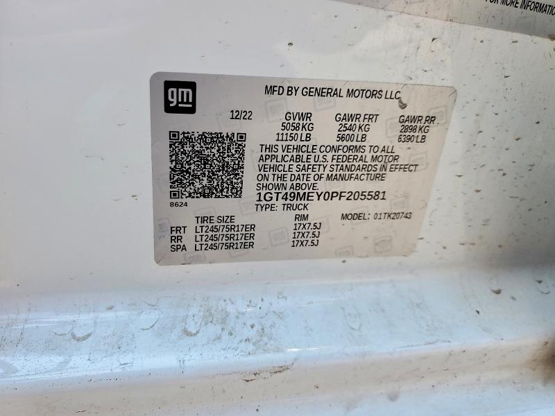 62583096 :رقم المزاد ، 1GT49MEY0PF205581 vin ، 2023 Gmc Sierra مزاد بيع