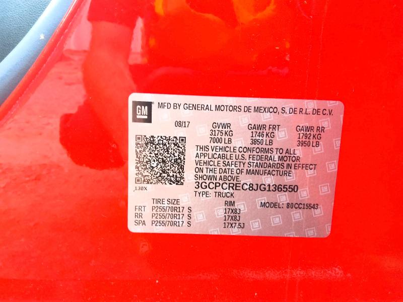 60969126 :رقم المزاد ، 3GCPCREC8JG136550 vin ، 2018 Chevrolet Silverado مزاد بيع