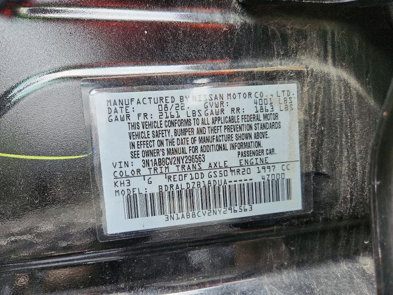 Aukcja sprzedaży 2022 Nissan Sentra, vin: 3N1AB8CV2NY296563, numer aukcji: 59827526