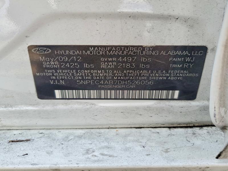 Aukcja sprzedaży 2013 Hyundai Sonata, vin: 5NPEC4AB7DH526056, numer aukcji: 59292356