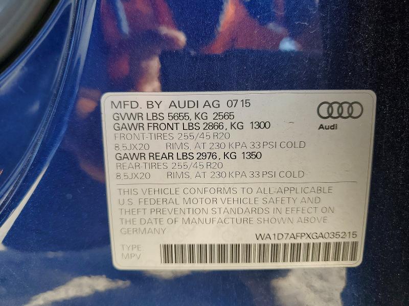 Aukcja sprzedaży 2016 Audi Q5, vin: WA1D7AFPXGA035215, numer aukcji: 60391426