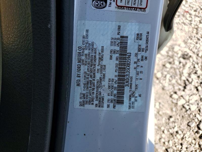 2012 Lincoln Mkz მანქანა იყიდება აუქციონზე, vin: 3LNDL2L35CR825963, აუქციონის ნომერი: 60741276