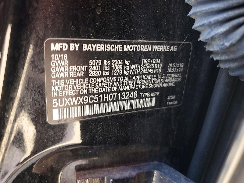 Aukcja sprzedaży 2017 Bmw X3, vin: 5UXWX9C51H0T13246, numer aukcji: 60561976