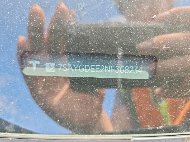 60398936 :رقم المزاد ، 7SAYGDEE2NF368234 vin ، 2022 Tesla Model Y مزاد بيع