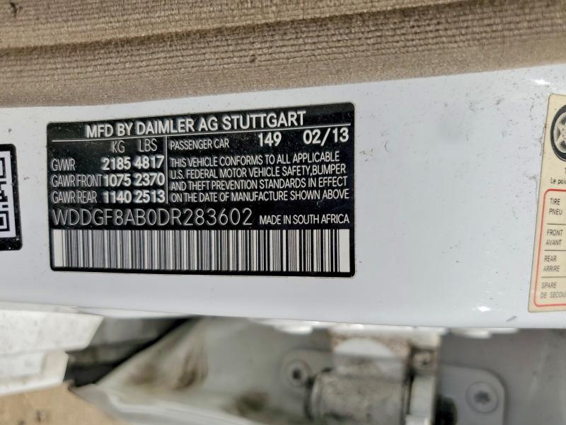 2013 Mercedes-benz C მანქანა იყიდება აუქციონზე, vin: WDDGF8AB0DR283602, აუქციონის ნომერი: 60937816