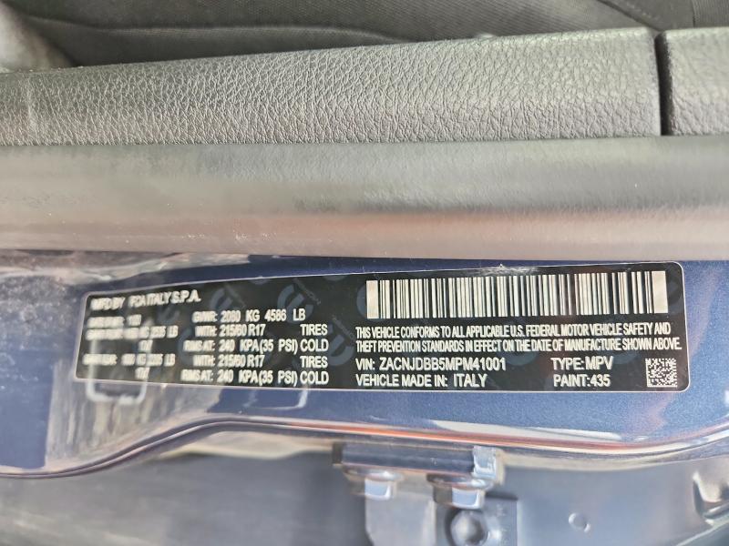 2021 Jeep Renegade მანქანა იყიდება აუქციონზე, vin: ZACNJDBB5MPM41001, აუქციონის ნომერი: 61007896
