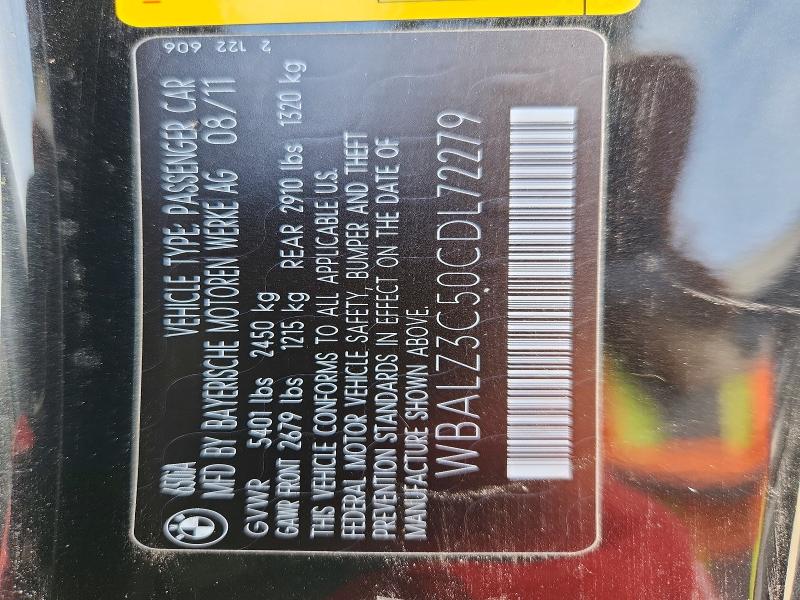 60242256 :رقم المزاد ، WBALZ3C50CDL72279 vin ، 2012 Bmw 650 مزاد بيع