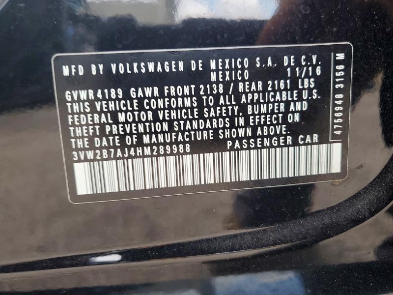 Продаж на аукціоні авто 2017 Volkswagen Jetta, vin: 3VW2B7AJ4HM289988, номер лоту: 58972786