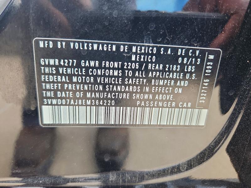 Aukcja sprzedaży 2014 Volkswagen Jetta, vin: 3VWD07AJ8EM364220, numer aukcji: 60067506