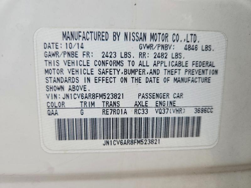Продаж на аукціоні авто 2015 Infiniti Q40, vin: JN1CV6AR8FM523821, номер лоту: 60637076