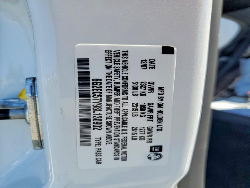2008 Pontiac G8 მანქანა იყიდება აუქციონზე, vin: 6G2EC57Y98L130902, აუქციონის ნომერი: 62878646