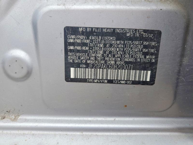 Продажа на аукционе авто 2013 Subaru Xv Crosstrek, vin: JF2GPAKC6DH203071, номер лота: 60562806