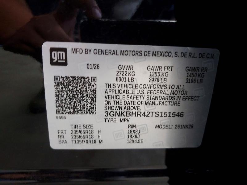 59997996 :رقم المزاد ، 3GNKBHR42TS151546 vin ، 2026 Chevrolet Blazer مزاد بيع