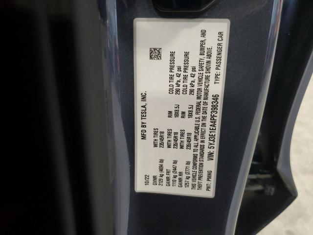 59850126 :رقم المزاد ، 5YJ3E1EA4PF398346 vin ، 2023 Tesla Model 3 مزاد بيع
