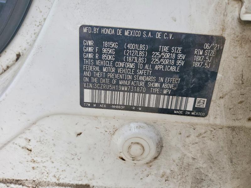 62222496 :رقم المزاد ، 3CZRU5H19MM731870 vin ، 2021 Honda Hr-v مزاد بيع