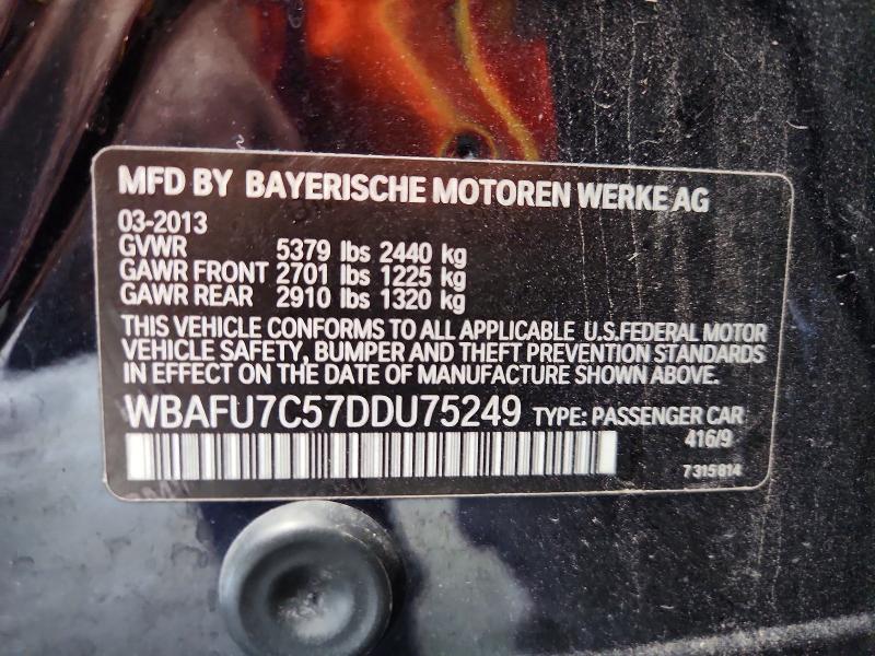 61207356 :رقم المزاد ، WBAFU7C57DDU75249 vin ، 2013 Bmw 535 مزاد بيع