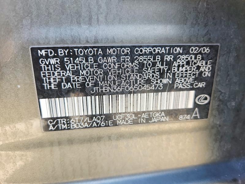 Продажа на аукционе авто 2006 Lexus Ls 430, vin: JTHBN36F065045473, номер лота: 59346746