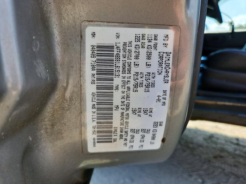 Продажа на аукционе авто 2001 Jeep Cherokee, vin: 1J4FF48S91L615131, номер лота: 62940676