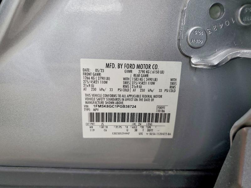 60026006 :رقم المزاد ، 1FM5K8GC1PGB38724 vin ، 2023 Ford Explorer مزاد بيع