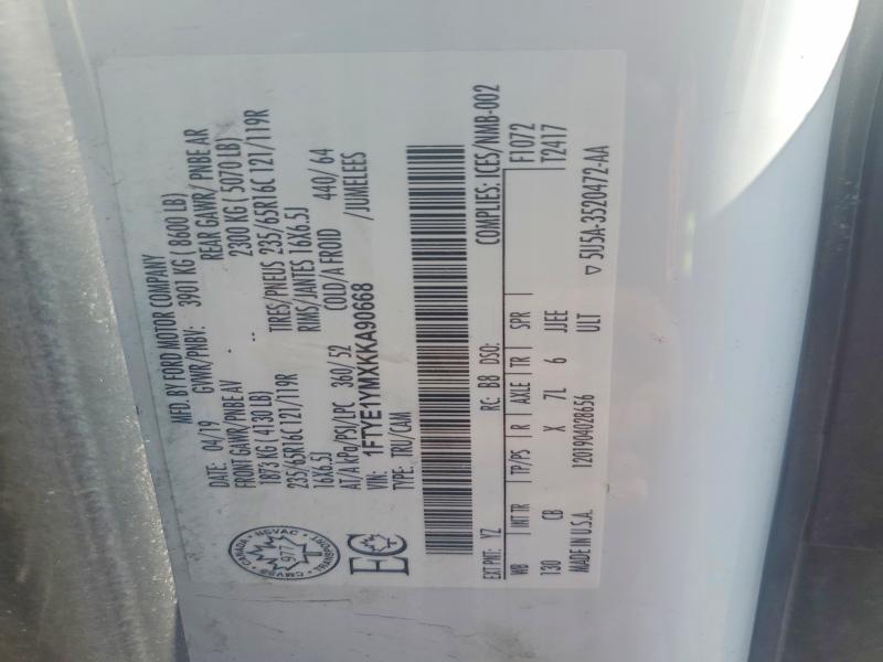 Продаж на аукціоні авто 2019 Ford Transit, vin: 1FTYE1YMXKKA90668, номер лоту: 61297346