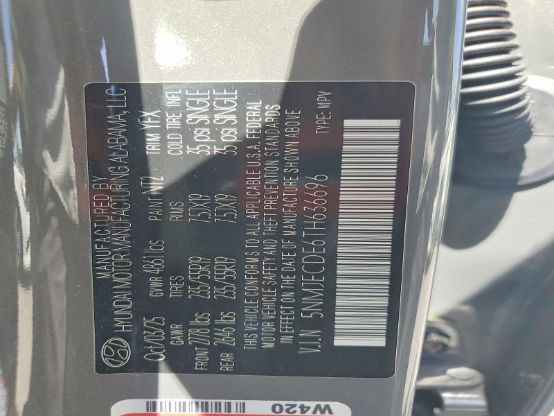 Продаж на аукціоні авто 2026 Hyundai Tucson, vin: 5NMJECDE6TH636696, номер лоту: 61529866