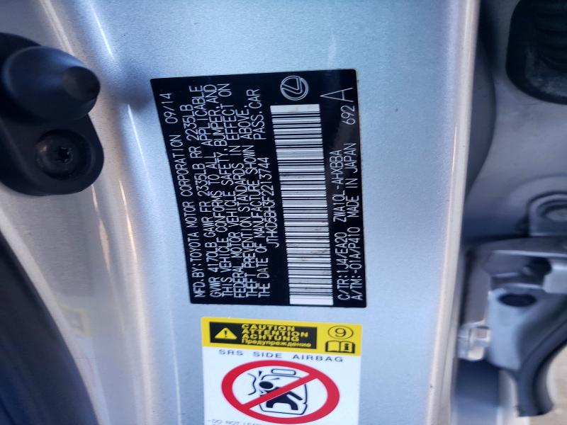 60472106 :رقم المزاد ، JTHKD5BH3F2213744 vin ، 2015 Lexus Ct مزاد بيع