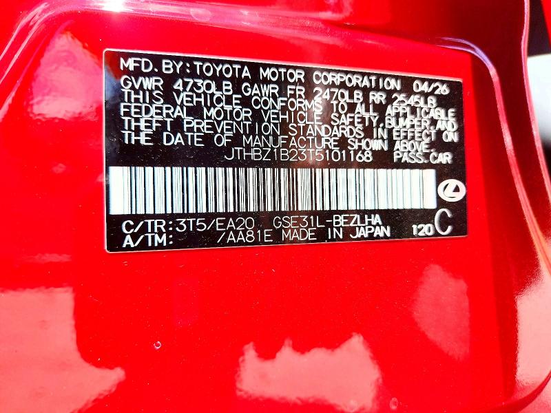 Aukcja sprzedaży 2026 Lexus Is 350, vin: JTHBZ1B23T5101168, numer aukcji: 59691956