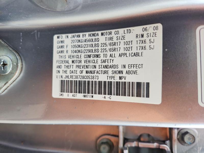 61937976 :رقم المزاد ، JHLRE38728C053873 vin ، 2008 Honda Cr-v مزاد بيع