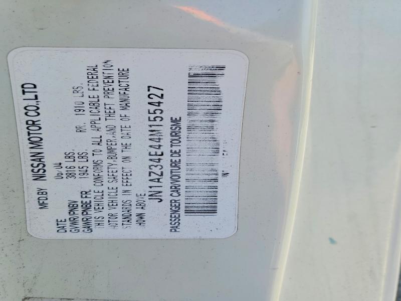 61974776 :رقم المزاد ، JN1AZ34E44M155427 vin ، 2004 Nissan 350z مزاد بيع