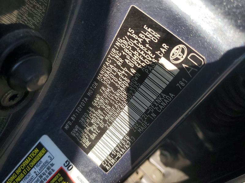 Aukcja sprzedaży 2016 Toyota Corolla, vin: 2T1BURHE6GC502335, numer aukcji: 60087366