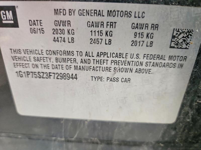 62142146 :رقم المزاد ، 1G1P75SZ3F7298944 vin ، 2015 Chevrolet Cruze مزاد بيع