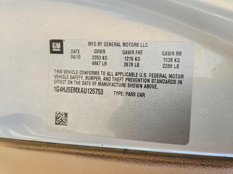 Aukcja sprzedaży 2010 Buick Lucerne, vin: 1G4HJ5EMXAU126753, numer aukcji: 59804546