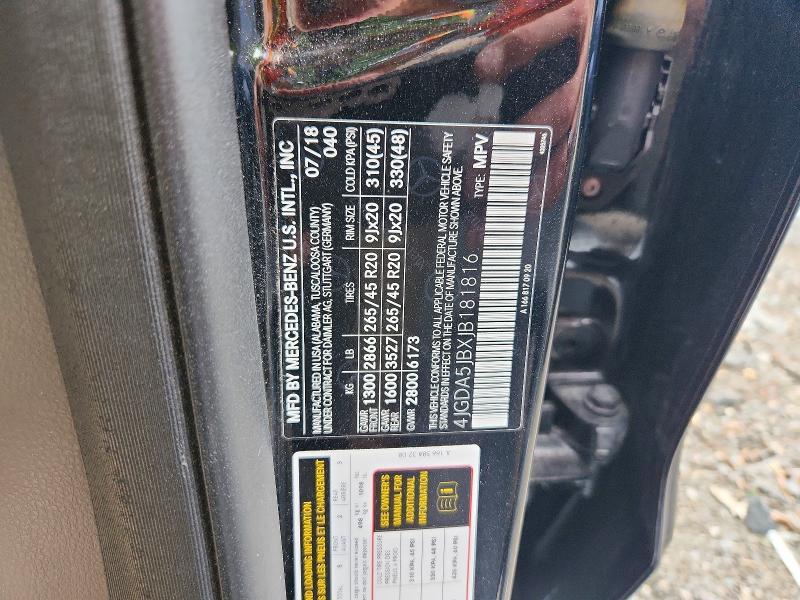 Продаж на аукціоні авто 2018 Mercedes-benz Gle, vin: 4JGDA5JBXJB181816, номер лоту: 61681846
