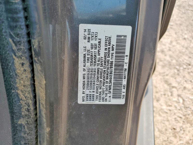Aukcja sprzedaży 2014 Honda Odyssey, vin: 5FNRL5H44EB078986, numer aukcji: 61155736