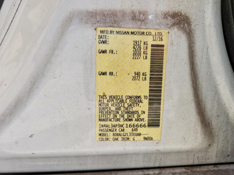 Aukcja sprzedaży 2017 Nissan Altima, vin: 1N4AL3AP3HC166666, numer aukcji: 61862616