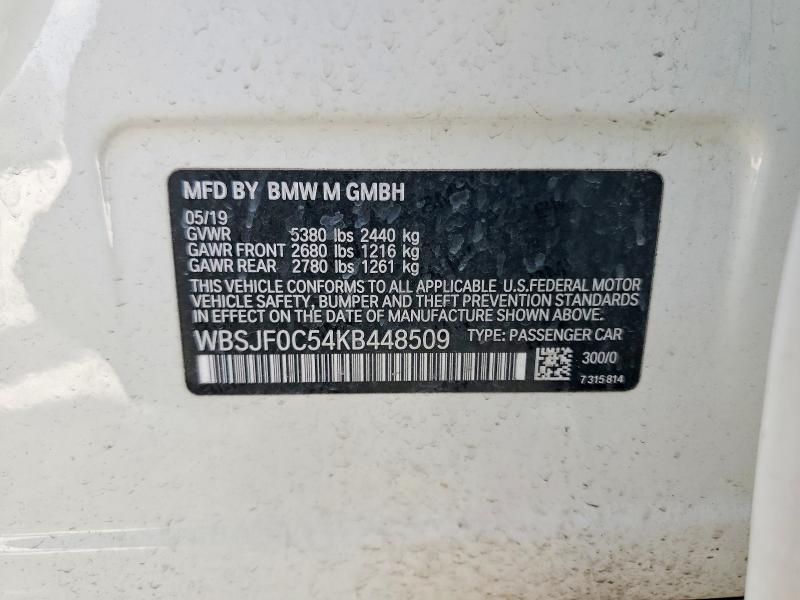 Aukcja sprzedaży 2019 Bmw M5, vin: WBSJF0C54KB448509, numer aukcji: 61582606
