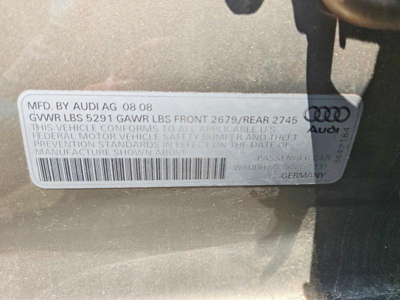 2008 Audi A6 მანქანა იყიდება აუქციონზე, vin: WAUDH74F28N174231, აუქციონის ნომერი: 61510426