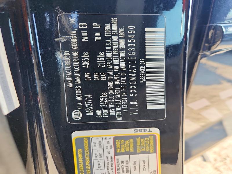 61477336 :رقم المزاد ، 5XXGM4A71EG335490 vin ، 2014 Kia Optima مزاد بيع
