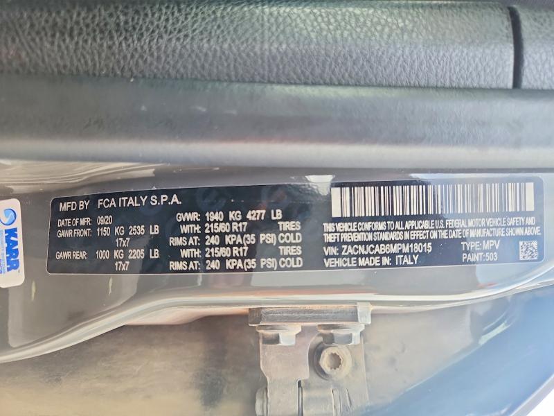 60687836 :رقم المزاد ، ZACNJCAB6MPM18015 vin ، 2021 Jeep Renegade مزاد بيع