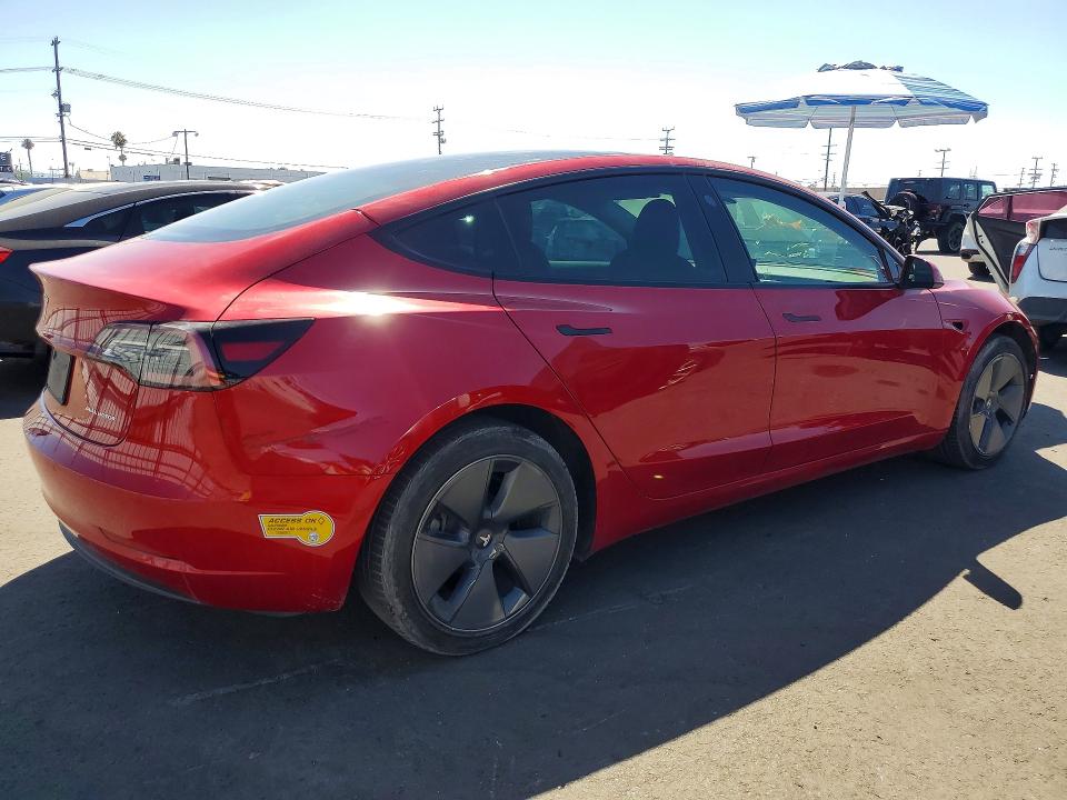 2022 Tesla Model 3 მანქანა იყიდება აუქციონზე, vin: 5YJ3E1EB1NF273763, აუქციონის ნომერი: 59842396