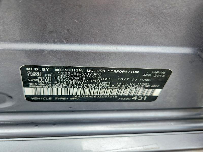 Aukcja sprzedaży 2018 Mitsubishi Outlander, vin: JA4J24A56JZ057018, numer aukcji: 58981406