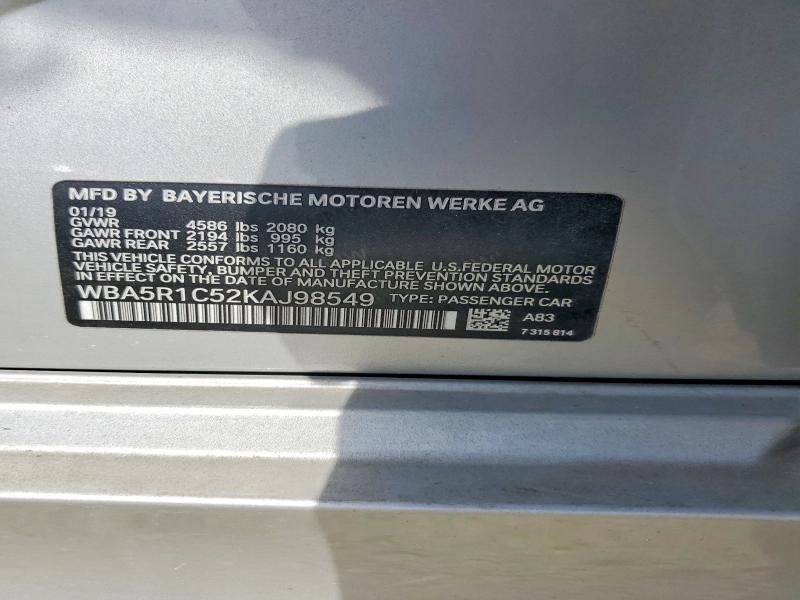 Aukcja sprzedaży 2019 Bmw 330i, vin: WBA5R1C52KAJ98549, numer aukcji: 59874806