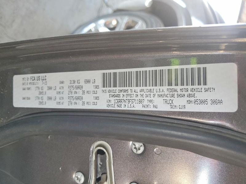 Продаж на аукціоні авто 2015 Ram 1500, vin: 1C6RR7NT9FS711807, номер лоту: 59854276