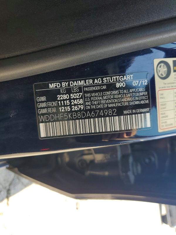 Продаж на аукціоні авто 2013 Mercedes-benz E, vin: WDDHF5KB8DA674982, номер лоту: 61375146