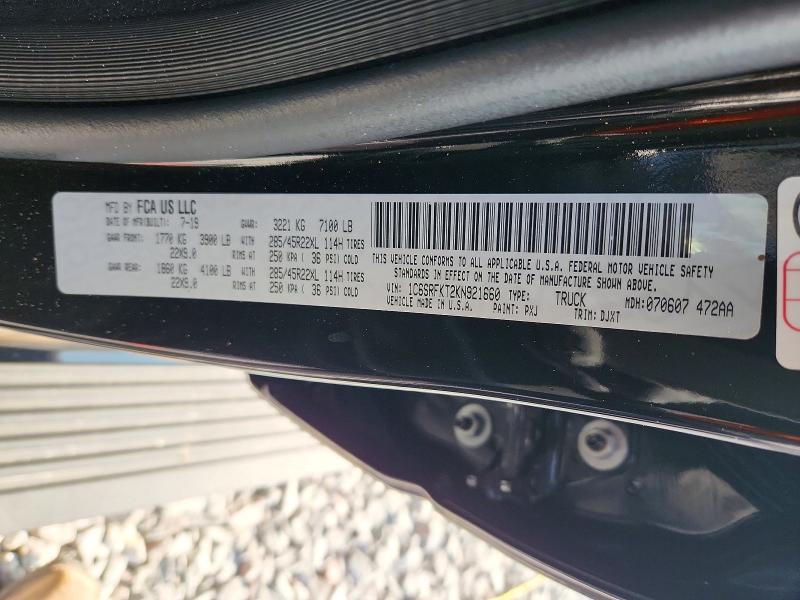 Aukcja sprzedaży 2019 Ram 1500, vin: 1C6SRFKT2KN921660, numer aukcji: 63378966