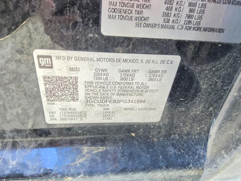 85623135 :رقم المزاد ، 3GCUDFE82PG341994 vin ، 2023 Chevrolet Silverado مزاد بيع