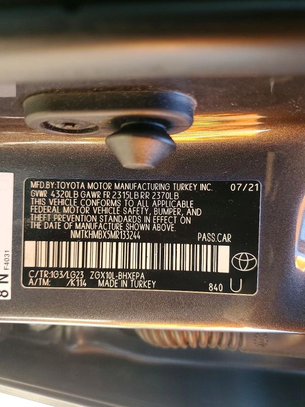 60037316 :رقم المزاد ، NMTKHMBX5MR133244 vin ، 2021 Toyota C-hr مزاد بيع