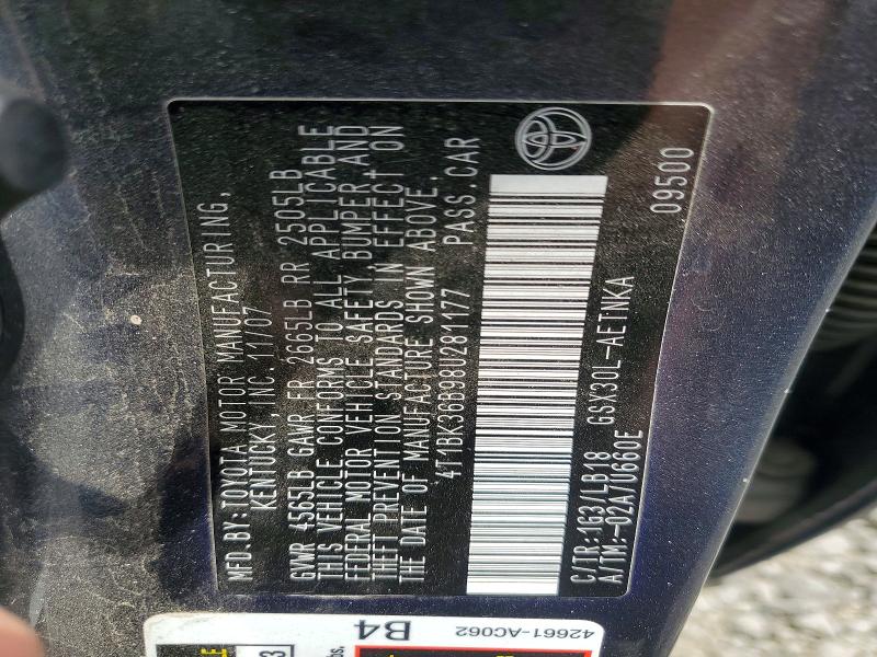 Продажа на аукционе авто 2008 Toyota Avalon, vin: 4T1BK36B98U281177, номер лота: 59404796